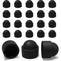 20 Caches Écrous M12 - Clé 18 mm – Protège Écrou Et Vis – Capuchons Plastique Noirs Résistants – Cache Vis Décoratif, Protection Anti-Rouille Et Finition Propre - Bricolage