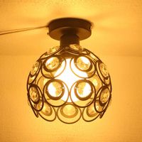 Deckenleuchte Moderne Stil Deckenlampe mit Ø20cm Kristall Lampenschirm Semi-Flush Mount Art Licht E27 Fassung für Flur Esszimmer Schlafzimmer (Schwarz)