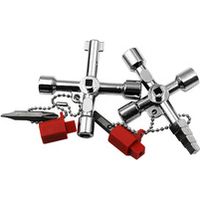 Clé Triangle Multifonction 4 Voies - 2 Pièces pour Poubelle, Armoire Electrique, Boîtier Compteur, Coffret de Compteurs d'eau et Armoire