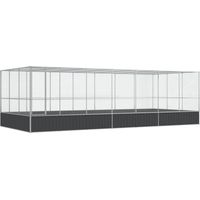Vidaxl – Volière en acier galvanisé 725x307x212 cm – Pour oiseaux et petits animaux – Grille 1x1 cm – Assemblage requis