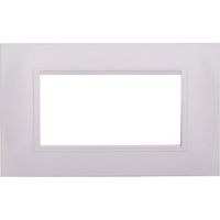 Kompatible Abdeckrahmen Bticino Livinglight 4 module quadratischer Kunststoff Weiß Farbe