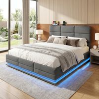 Audreamy Orion Ottoman Bed Grey Velvet King 155 x 202 cm