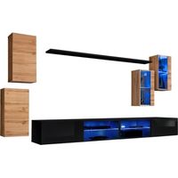 Set di mobili da salotto SWITCH XXV design, colore quercia e nero.
