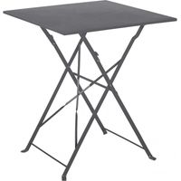 Table carrée de jardin pliante en acier Gris anthracite 60x60 cm