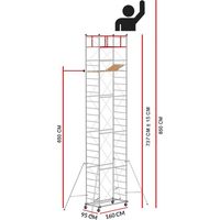Scedil – Échafaudage M4 LUX 150 – Hauteur de travail 8,50 m – Acier galvanisé électrolytique – Charge maximale 150 kg – Garantie 3 ans