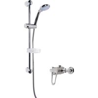 Nuie Round Manual Exposed Shower Valve with Slider Rail Kit - Chrome