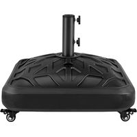 Yaheetech Base de Parasol Roulante Support de Parasol Remplissable Extérieure Base Remplie d'Eau/Sable 56 kg pour Jardin Plage Terrasse Bistro Noir