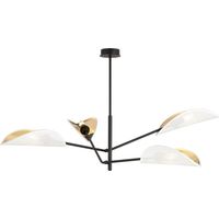Emibig Plafoniera VENE 4 luci E14 nero bianco oro 1159/4