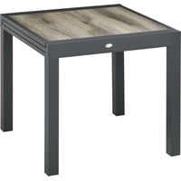 Outsunny Tavolo Allungabile da Esterno per 6 Persone 80/160x80x75 cm, Beige