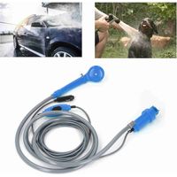 Kit douche portable 36W sur prise allume-cigare, monté sur véhicule, pour camping extérieur, lavage, irrigation, bleu