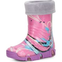 Ladeheid Bottes de Pluie Chaussure Enfant Fille Garçon Swk33 (Violet Modèle-33, 25/26 EU)