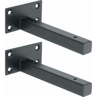 Équerre Étagère Industrielle Support Étagère à Fixation Murale en Acier Inoxydable Équerre Métale pour Planche Flottante Support Dissimulé Noir Mat. 2Pcs. EJT150B-2P