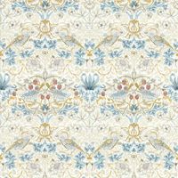 William Morris Design Strawberry Thief Wallpaper Linen Plum Paste The Wall