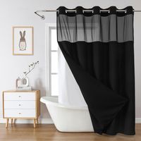 Duschvorhang, wasserdichtes Material, Badezimmer, schwarz, 54 x 80 Zoll