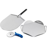 Kit set pelle à pizza maison 30 cm plateau en aluminium roue 10 cm Made in Italy Qualité professionnelle