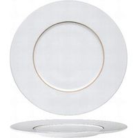 6 x assiettes plates blanches filet doré de 29cm- Porcelaine de Limoges - Essentia