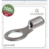 Quadrios 23C497 Capocorda ad anello Sezione Max=1.5 mm² Ø foro=5.3 mm Non isolato 100 pz.