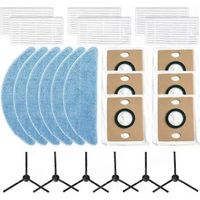 NALOOKAMIC Lot de 24 pièces pour aspirateur iLife G9 / G9 Pro / V9 / V9 Pro / A12 Pro : pièces de rechange, brosse latérale, sac à poussière, filtre et chiffon de nettoyage.