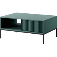 Tavolino: Labrador, Nero, 104 x 46 x 68 cm, maniglie dorate