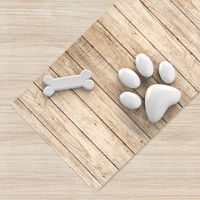 Tappeto da cucina antiscivolo, antimacchia passatoia multiuso lavabile in lavatrice stampa Zampe di cane 50x300 - Stampa Zampe