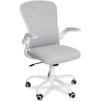 Puluomis Office Chair, Ergonomic Desk Chair, Swivel Chair with Lumbar Support, Flip up Armrests, Grey