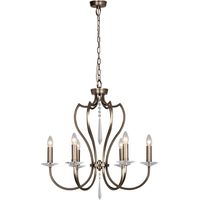 Elstead Pimlico - 6 Light Chandelier Dark Bronze Finish, E14