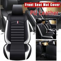 Couvre-siège pour voiture Tapis de siège voiture universel Couvre coussin de coussin respirant en cuir PU (blanc)