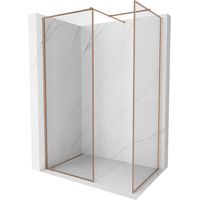 Mexen Kioto-F parete doccia Walk-in con cornice 155 x 70 cm, trasparente 8 mm, rame spazzolato - 800-155-202-04-65-070