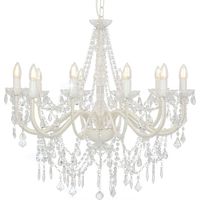 Lampadario con Perline Bianco 12 Lampadine E14 vidaXL
