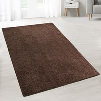 Tapis Shaggy sur mesure Barcelona Marron foncé 50 x 350 cm
