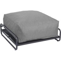 Pouf pour salon de jardin modulable avec structure gris - Mixi