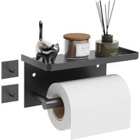Porte Papier Toilette, Rouleau Porte Papier Toilette Autocollant Non Percé avec 2 Crochets de Colle Support de Papier Toilette Mural