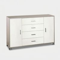 Buffet moderne de salon 2 portes 4 tiroirs Quadrante - Orme - Blanc