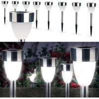 Lampe borne solaire led X8 forme tulipe blanche