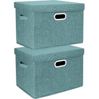 Lot de 2 Boîte de rangement, Tissu, Pliable, Lavable, 44x30x29 cm, Capacité 35L, Pour maison et bureau