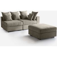Divano modulare sfoderabile Made in Italy con pouf Cortina G DX - Talpa
