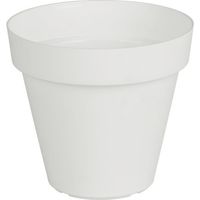 Pot De Fleur Rond Capri 20cm Blanc Design Moderne, Résistant Aux Uv Et Gel, Idéal Intérieur/extérieur. - Artevasi