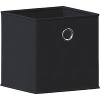 Black Foldable Storage Box Basket Cube Storage Bookcase Fabric Basket, Set-of-9
