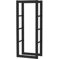 Toboli Kaminholzregal außen und innen, bis 100 kg Traglast, 100 x 25 x 40 cm, Brennholzständer aus pulverbeschichtetem Metall, Feuerholzregal freistehend
