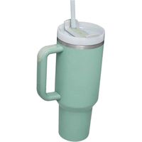 Edelstahl-Trinkbecher mit Henkel, ideal fürs Auto, als Geschenk für Frauen und Männer, 1,2 Liter (40 oz) Reisebecher für heißen und kalten Tee und Kaffee-peacock blue