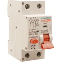 RCBO Interruttore Magnetotermico Differenziale Tipo F Curva C 1P+N 2M 6000A 30mA AC 230V IP20 IEC61009-1, Corrente Disponibili 10A 16A 20A 25A 32A 40A 63A (C20A)