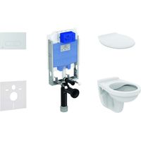 Ideal Standard ProSys - Modulo di installazione a parete, WC Alpha con sedile, placca di comando Oleas M1, cromo opaco ProSys80M SP107