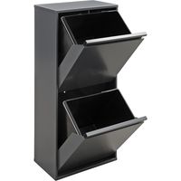 ARREGUI Basic Cubo de Basura y Reciclaje de 2 Compartimentos, 2x23 L (46 L), con Cubetas de Alta Capacidad, Cubos de Basura de Cocina, Contenedores de Reciclaje, antracita CR404-B2