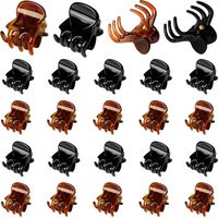 Small Hair Clips, Mini Claw Hair Clips for Women with Storage Case, Non-slip Hair Accessories for Women and Girls Black and Brown(24PCS)