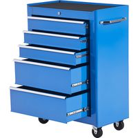 Carrello Porta Utensili Attrezzi Attrezzatura con Cassettiera Azzurro 61.5 x 33 x 82.5cm