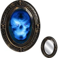 Halloween Decoration, Halloween Magic Mirror with Sound Sensing, Motion Activated Spooky Mirror for Halloween Display