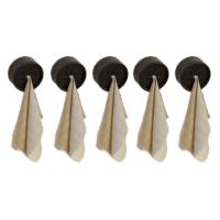 TAISHENGDA Lot de 5 Crochets Porte-Serviettes en Silicone – Sans Perçage, Design à Spirale, Noir
