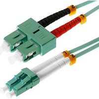 LWL PATCHCABLE 50/125µM OM3 LC/SC 15,0M - SC DUPLEX PRISE MÂLE/LC DUPLEX STECKER,AQUA HELOS 132987