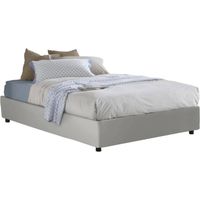 Talamo Italia Lit double Isabel, Lit conteneur avec revêtement en cuir écologique, 100% Made in Italy, Ouverture frontale, convient pour matelas cm 140x200, Blanc, avec emballage renforcé