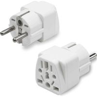 (Blanc)2Pc Adaptateur Voyage, Adaptateur Prise Universelle, Adaptateur Prise Anglaise Vers France, Adaptateur Prise Usa Vers France,